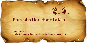 Marschalko Henrietta névjegykártya